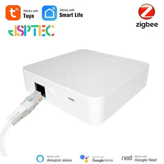 JSPTEC Tuya Multi-mode WiFi ZigBee 3.0 Bluetooth Mesh Gateway Hub Bridge Wireless and Wired Smart Life App Remote Control