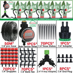 KESLA Greenhouse 5-50M Drip Irrigation System Automatic Watering Garden Hose DIY Micro Drip Watering Kits w/ Adjustable Drippers