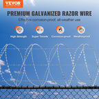 VEVOR Razor Wires  Razor Barbed Wire Razor Wire Fencing Fence Double Spiral Barbed Wire Galvanized Wire Rolls Razor for Garden