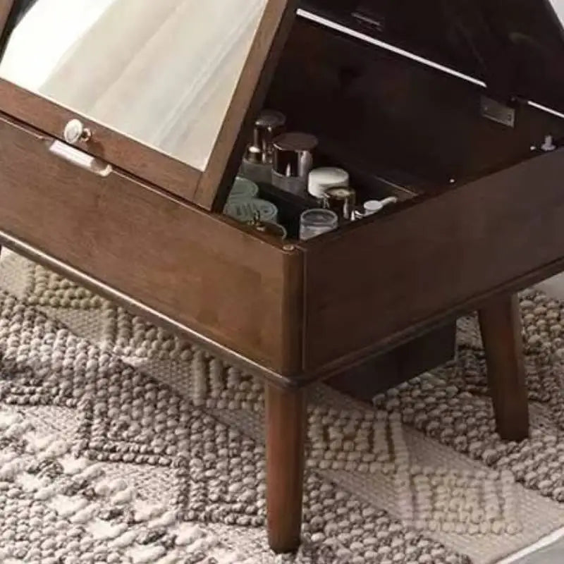 Storage Wood Vanity Table Mirror Nordic Modern Luxury Bedroom Dresser Makeup Drawers Beauty Schmink Tisch Bedroom Furniture
