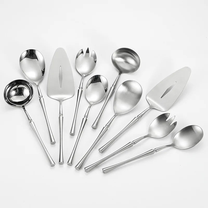 304 Stainless steel Kitchenware Cooking Utensils Set Kitchen Shovel Soup Spoon Cake Spatula Knife Serving Spoon