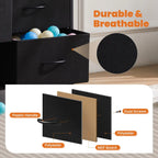 9 Drawers Dresser, Fabric Drawer Cabinet for Home Office, Black