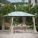 130.75" X 80.75" Universal Pergola Curtain Kit W/ Hooks/C-Ring Included, Beige