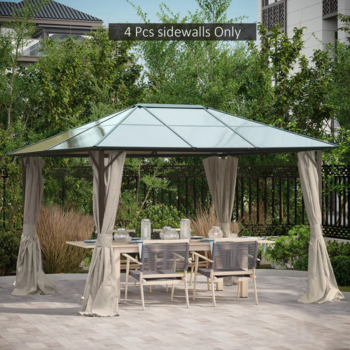 130.75" X 80.75" Universal Pergola Curtain Kit W/ Hooks/C-Ring Included, Beige