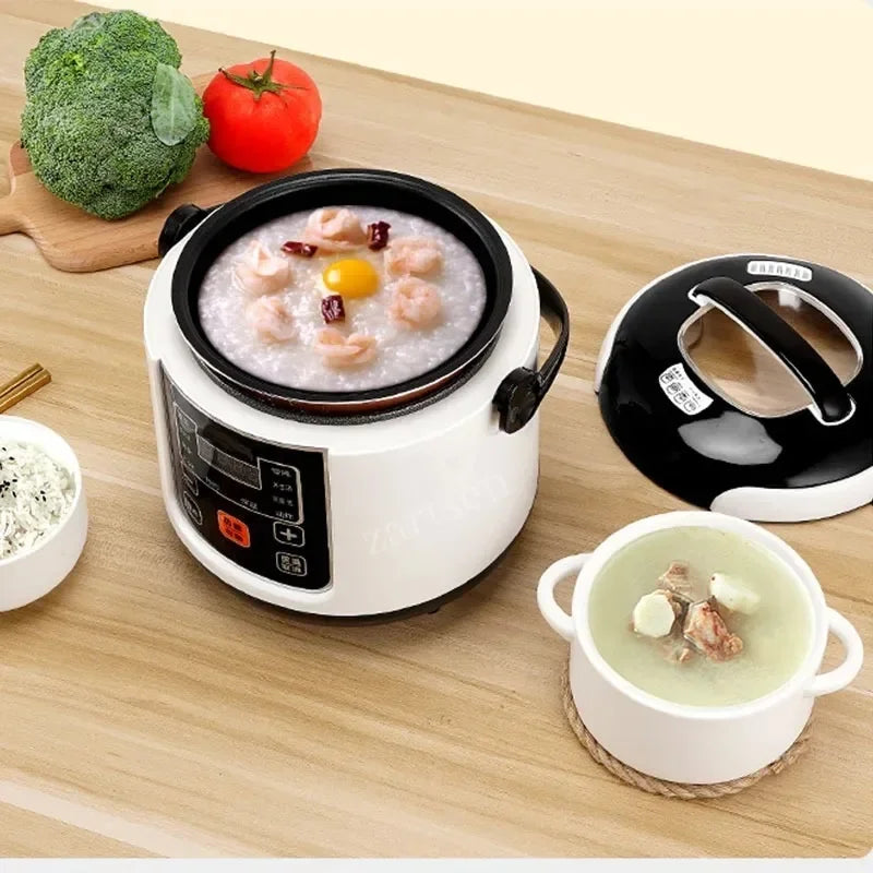 12V 24V Electric Rice Cooker Car Truck Soup Porridge Cooking Pot Fast Heating Lunch Box Mini Food Steamer Meal Heater Warmer 2L