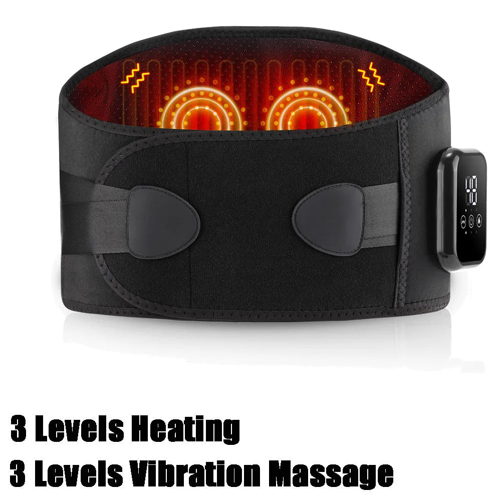 Electric Heating Waist Massager,Vibration Hot Compress Massage Belt,Lumbar Decompression Brace,Lower Back Support,Muscle Relax