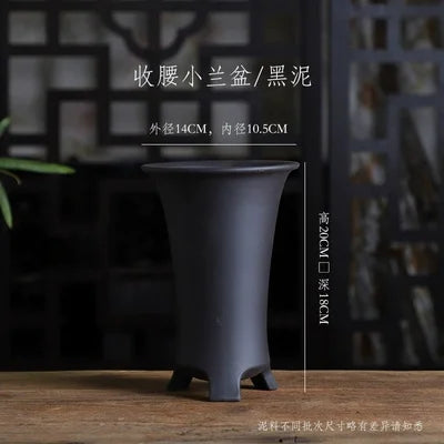 Purple Clay Handmade Pottery Cascade Bonsai Pot,Vase,Nature Color,Tradition Chinese Room Table Home Garden Decoration