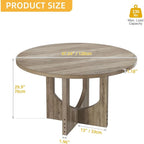 Round Dining Table for 4-6 People 47.24" Large Circle Dining Room Table Rustic Kitchen Table Round with Wooden Pedestal Base Fa