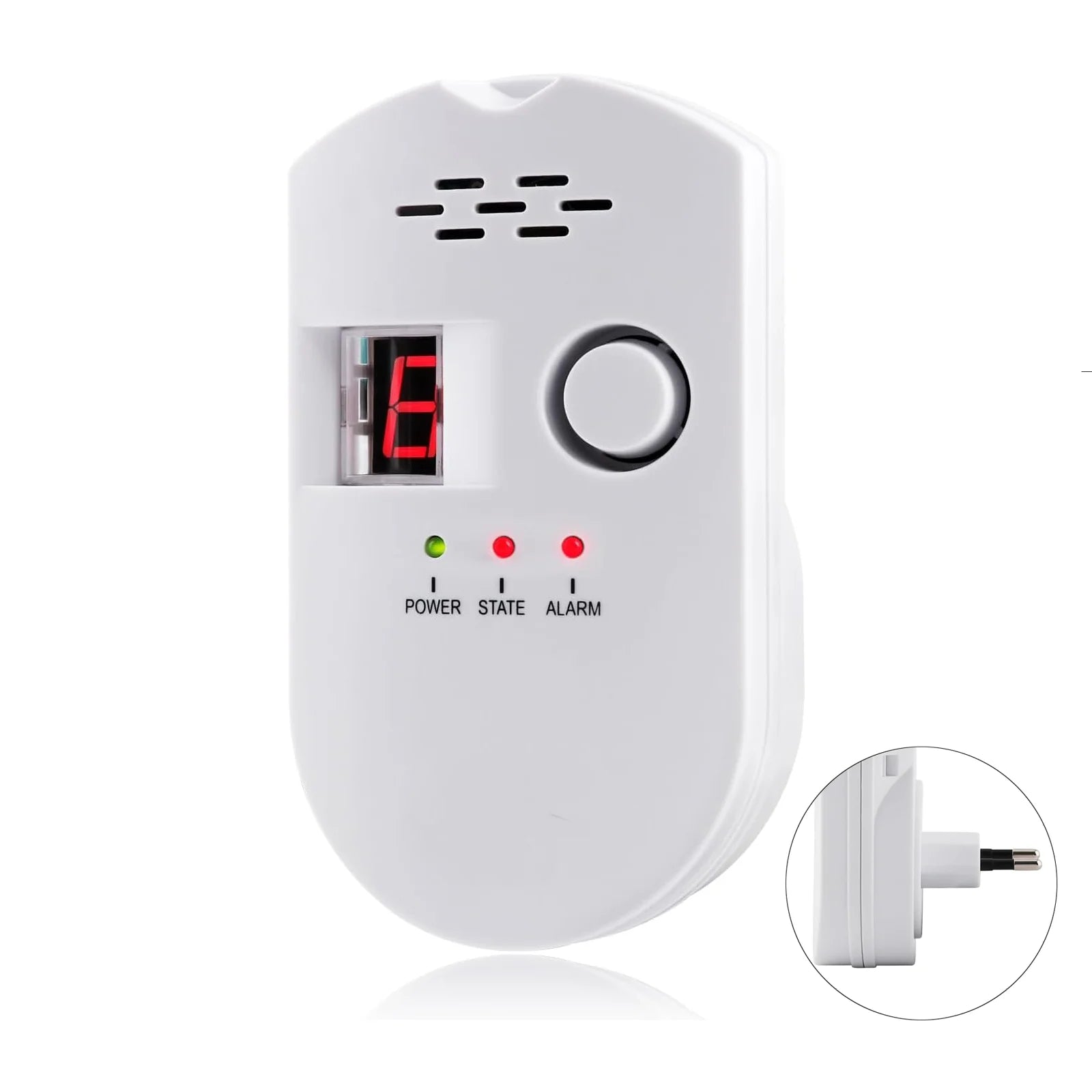 CHZHVAN Gas Detector, LPG/Natural Gas/Charcoal Leak Detector, and Propane Butane Monitor LED Digital Display EU Plug for Kitchen