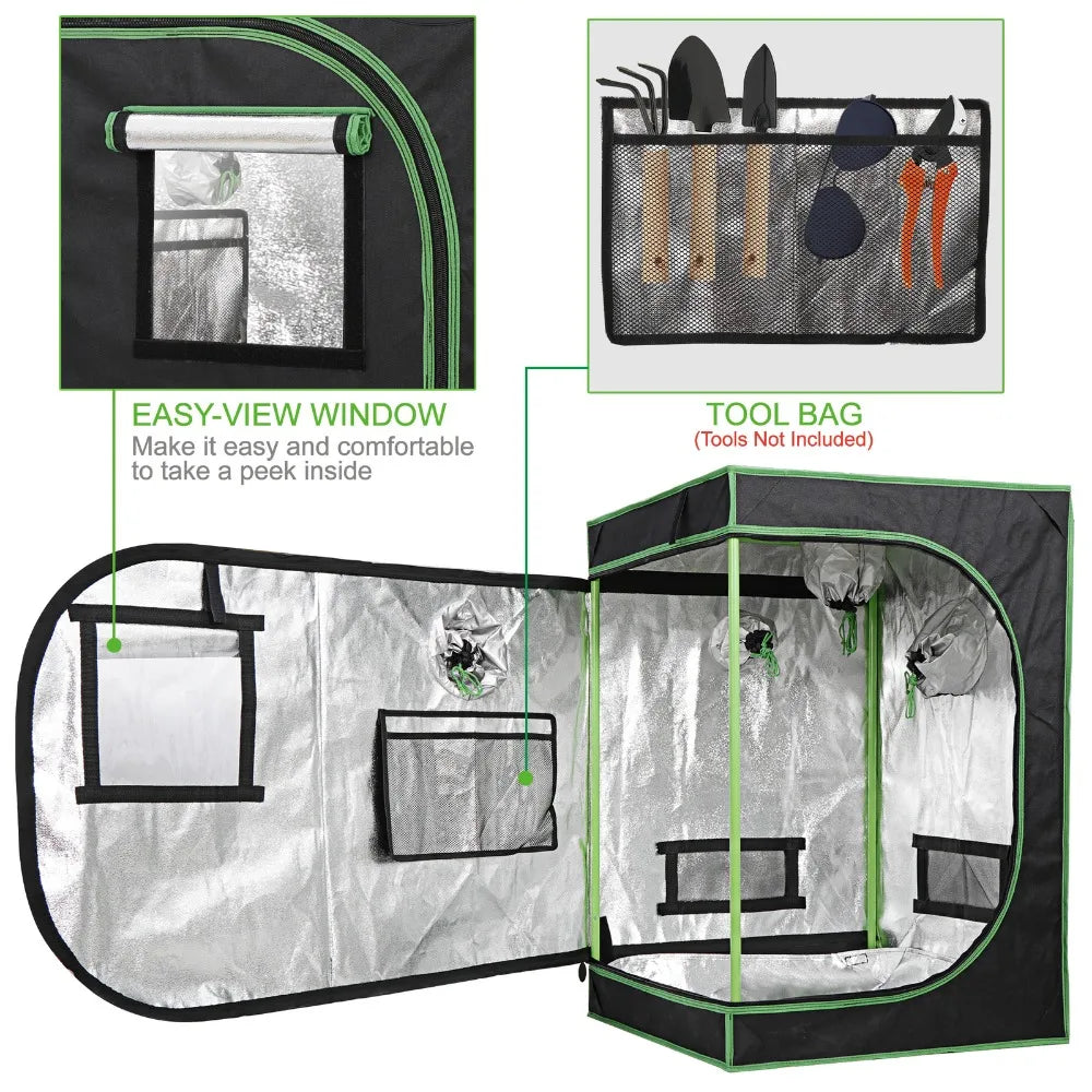 48"x24"x60" Grow Tent Hydroponic Window Floor Tray for Indoor Plant Growing 2x4