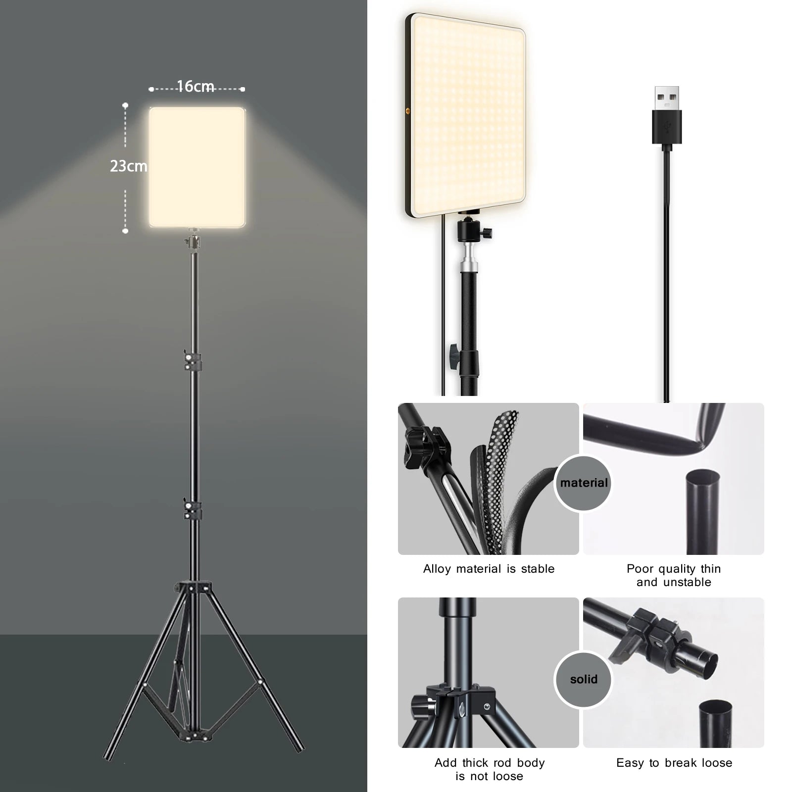 LED Video Conference Light with Tripod