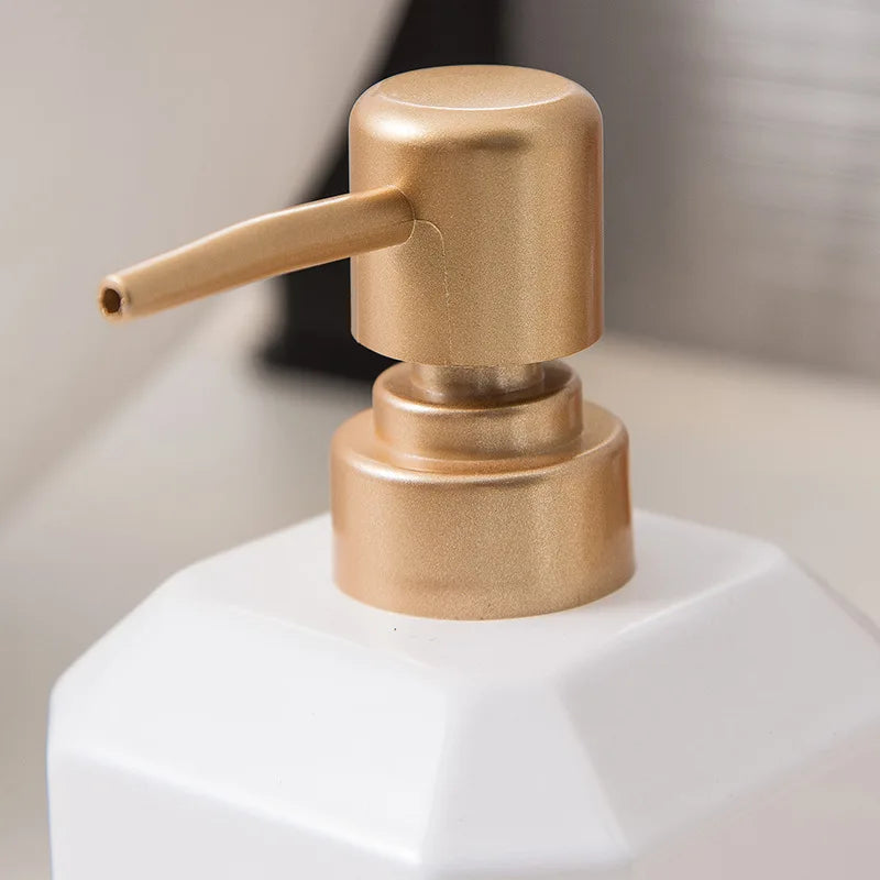 360ML Ceramic Hand Sanitizer Bottle Square Black & White Soap Liquid Container Home Shampoo Shower Gel Dividing Bottle Bathroom