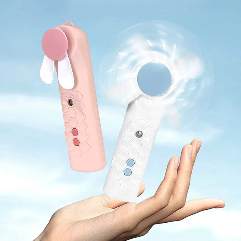 Portable Handheld Mist Fan - USB Rechargeable 2-in-1 Air Cooler & Facial Humidifier | AlluCanFind