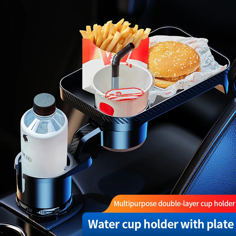 Rotating Fixation of Car Water Cup Groove Dinner Plates Coffee Water Cup Holder on-board Drinks Coffee Pot Cup Plate Set Holder