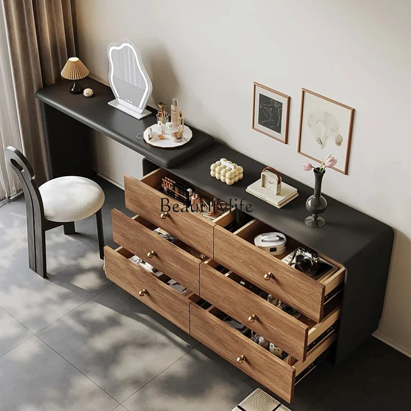 FG11Medieval style new all-solid wood dresser walnut color black retro