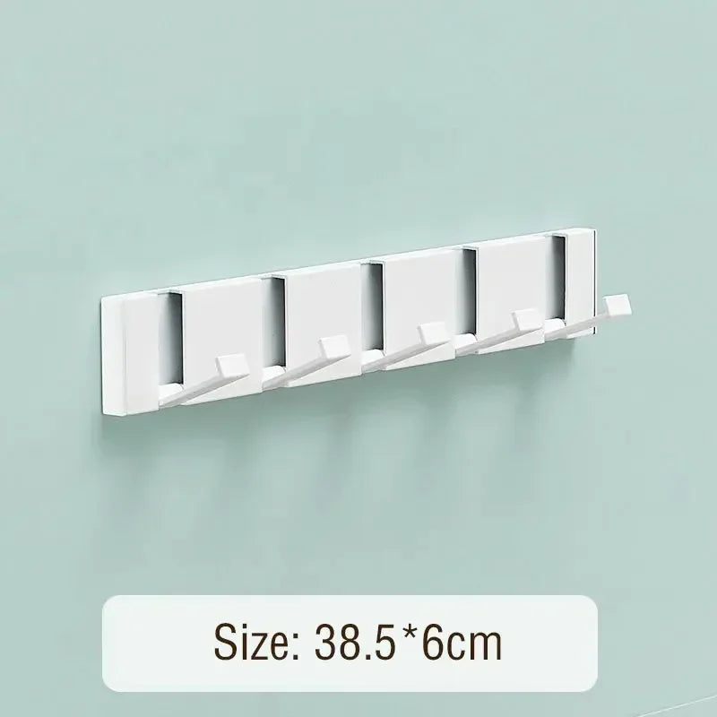 Foldable Coat Rack Wall Hanger Shelves Steel Shelf Behind Door Hooks Clothes Organizer Towel Rack Key Storage Bathroom Furniture