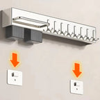 Stainless Steel Wall-Mounted Knife Rack No-Drill Kitchen Utensil Holder Chopstick Organizer All-In-One Storage Shelf for Home