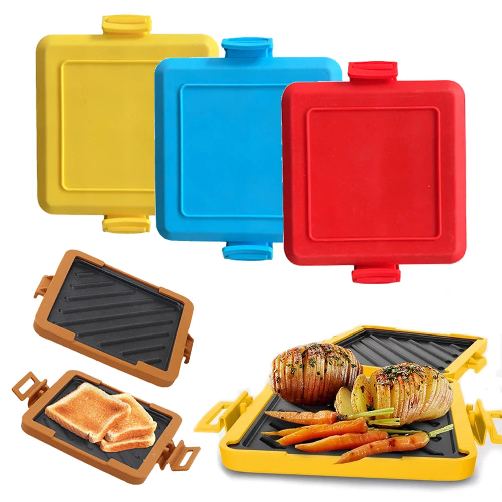 Microwave Toastie Maker No Electric Microwavable Toast Maker Square Panini Maker Time Saving Microwave Oven Breakfast Machine
