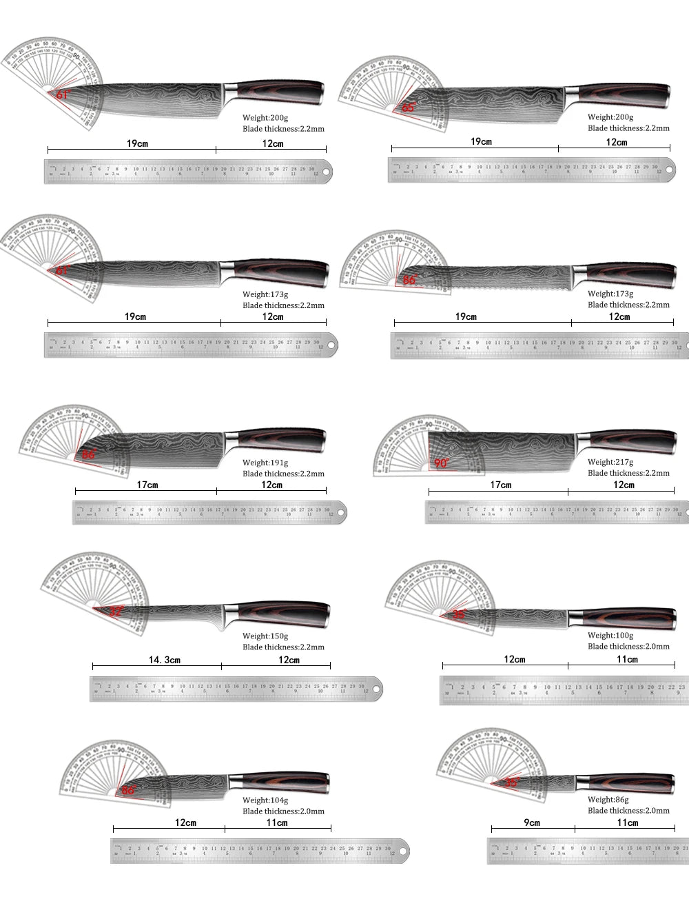 Kitchen Knife Japanese Laser Pattern Chef Knife Ultra sharp Santoku Slicing Knife Ergonomic color wood handle Cut meat,vegetable