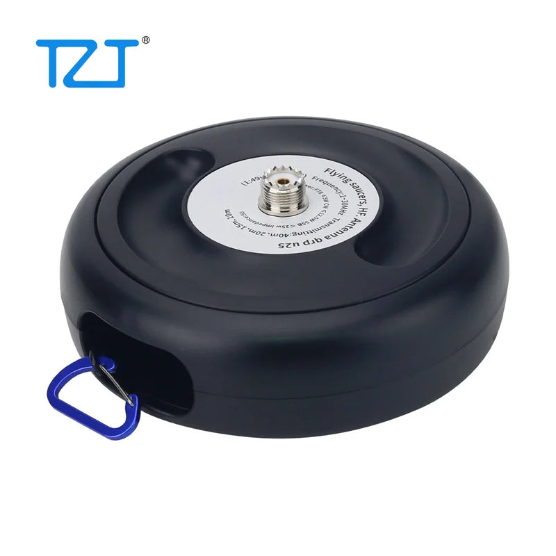 TZT 1-30MHz 25W Flying Saucer HF Antenna QRP U25 Shortwave Antenna with Low Power for Amateur Radio