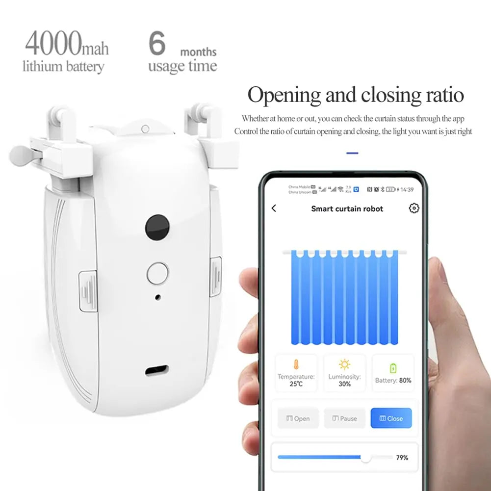 Wifi 3 in 1 Smart Curtain Motor Opener Aluminum Motorized Curtain System Automatic Electric Curtain Track