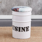 Paint Bucket Stool, Iron Art, Creative Storage Seat, Commercial Retro Low Stool, Bars, Shopping Malls Oil