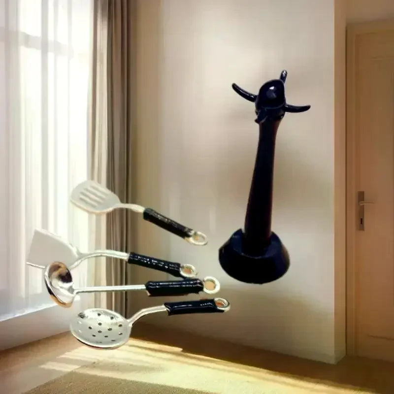 Unique 5-piece Dollhouse Accessories: Hanging Spoon, Spatula, Soup Spoon, and Colander - Miniatures Model Kitchenware Playset