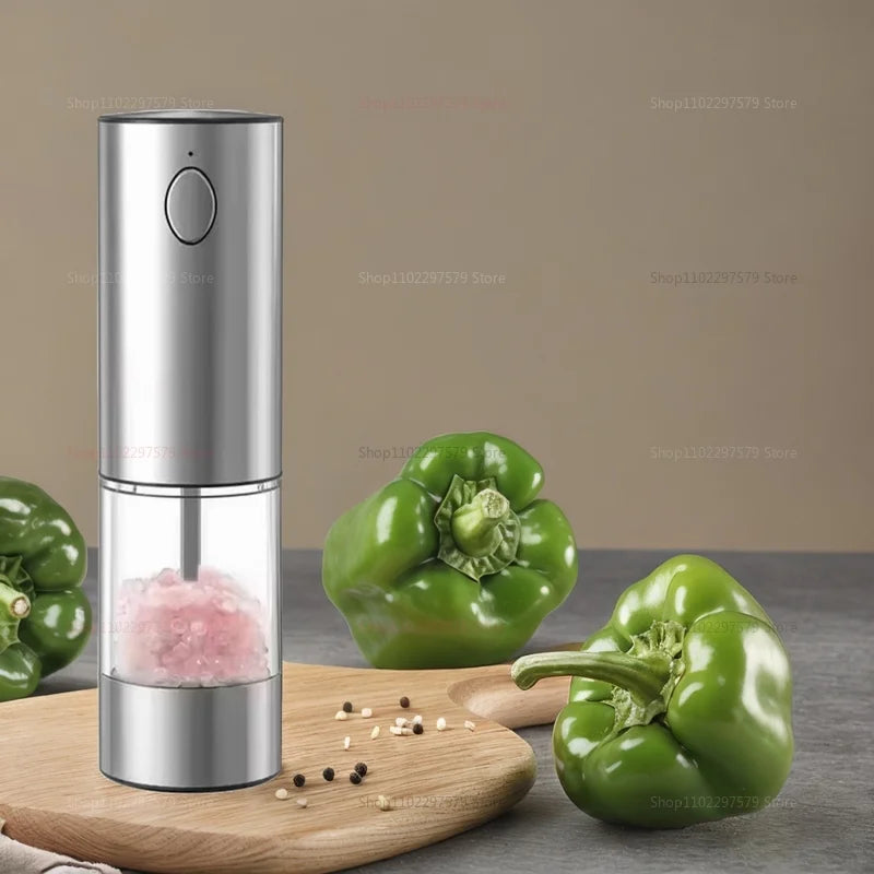 Power Salt And Pepper Grinder Kit, USB Rechargeable, Adjustable Roughness, Large Capacity Automatic Grinder Kitchen Tools