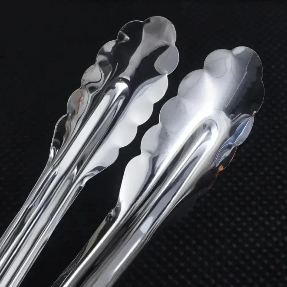 3Pcs Kitchen Accessories, Stainless Steel Drain Basket, Tray & Food Tongs, Durable Kitchen Tools, Practical Kitchen Items