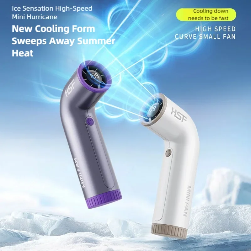 4000mAh Handheld mini fan 199 speed turbo digital display infinitely variable speed outdoor portable fan USB charging
