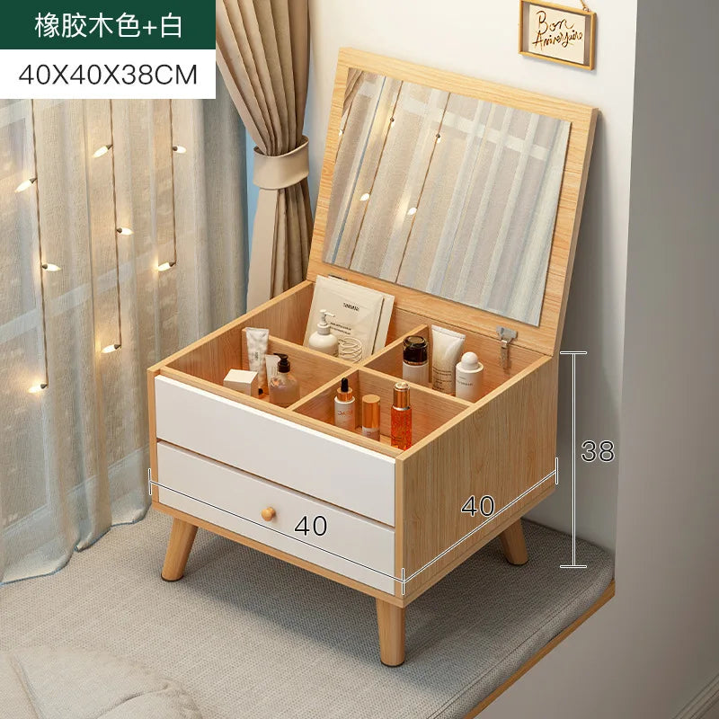 Dressing table Desk Small apartment ins style household bedroom Simple bay window Dresser Integrated cabinet Makeup table