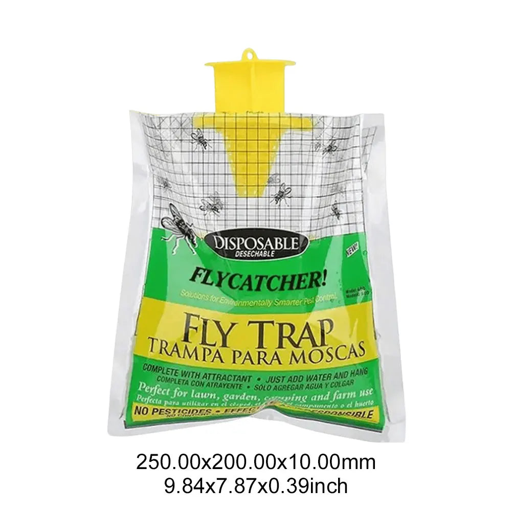 Hanging Flies Trap with Fly Bait Disposable Mosquito Trap Catcher Non-Toxic Fly Wasp Insect Bug Killer for Outdoor Garden Farm
