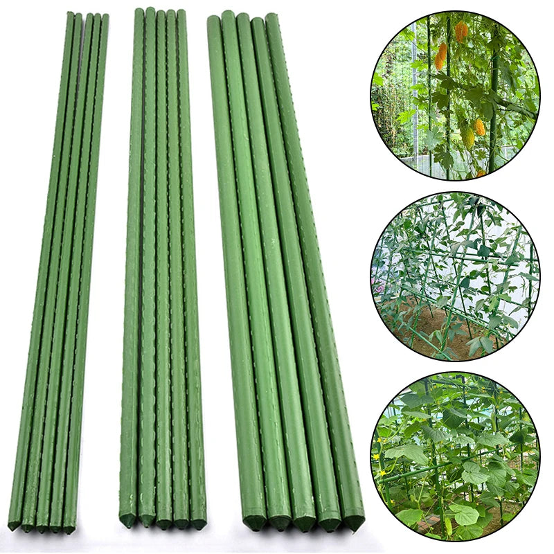 8~16mm Plant Stakes Gardening Pillar Plastic Coated Steel Pipe 60cm Length Supporting Climbing Flower Fruit Vegetables Support