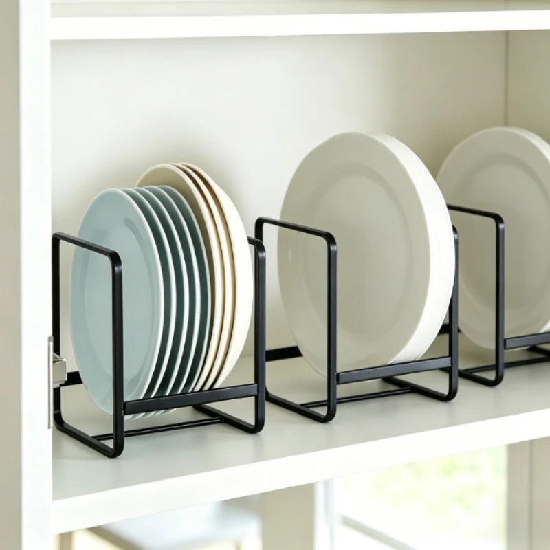 4/2/1pcs Kitchen Rack Dish Storage Rack Cabinet Dish Rack Dinner Plate Drain Rack Countertop Rack Plate Iron
