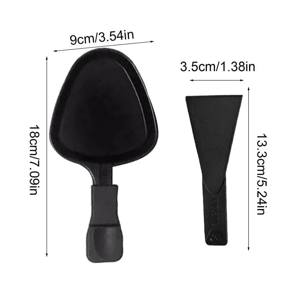 4PCS Raclette Pan with Non-Stick Coating with Insulated Handle and 4 Shovel Portable Cooking Tray for Melted Cheese Omelette