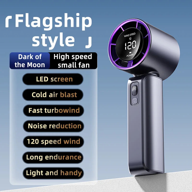 Noise Reduction Handheld Mini Fan Battery Portable Rechargeable Fan wi