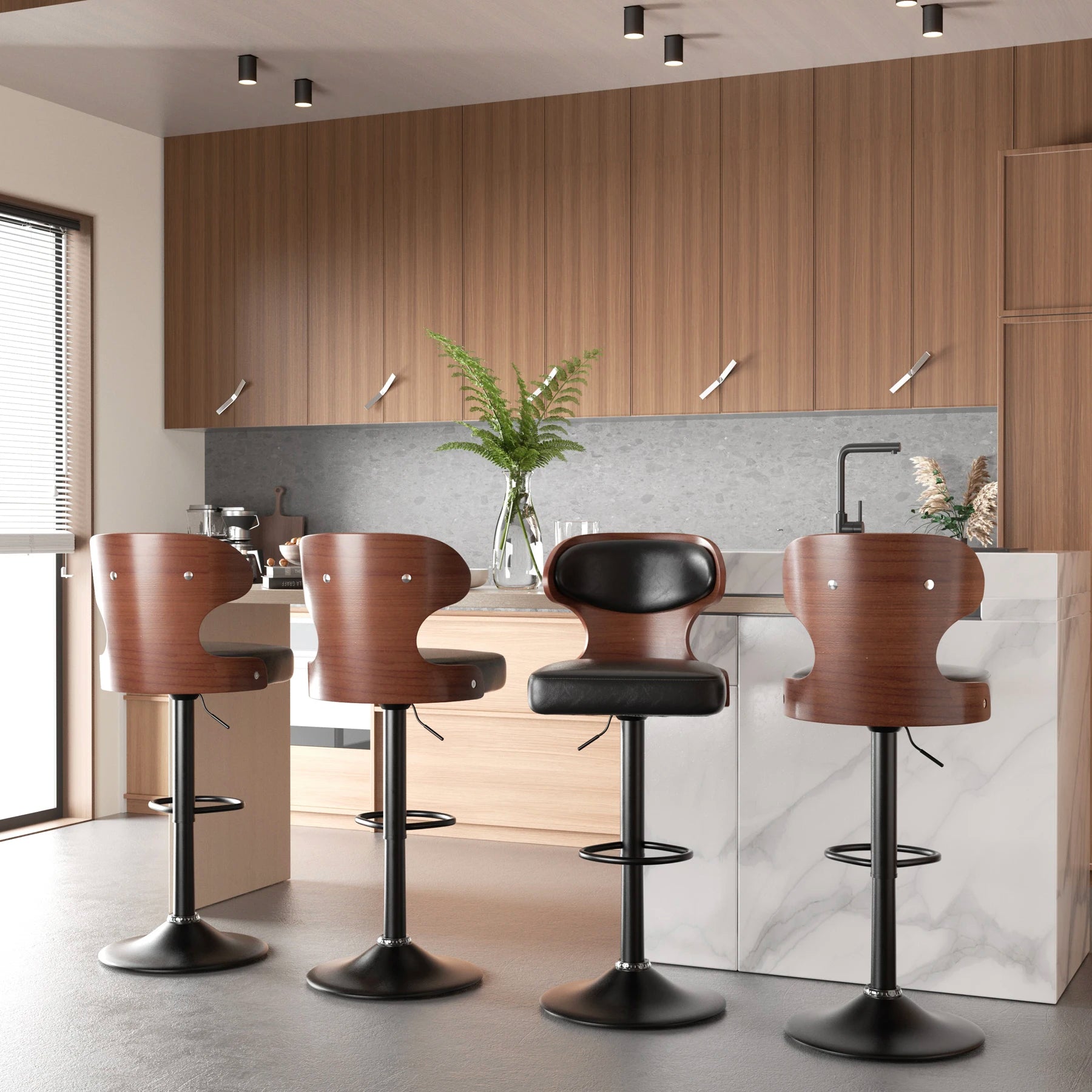 Home Bar Stools with Backrest (2-Pack)