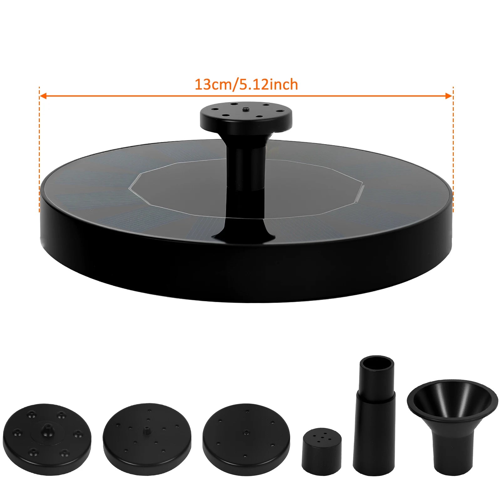 13/18cm Solar Fountain Pump Bird Bath Fountain Garden Outdoor Water Pool Pond Floating Decor With 6 Nozzles Solar Waterfall