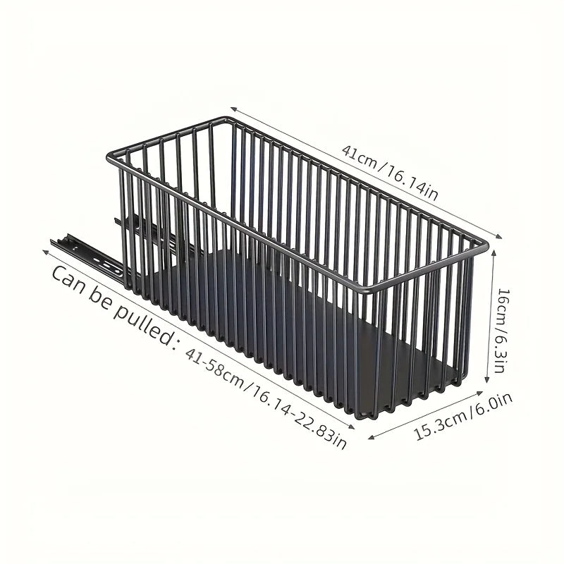 Pull Out Cabinet Organizer Slide Out Drawer Storage Shelves Cupboard Organiser Sliding Cabinet Basket for Kitchen No Drilling