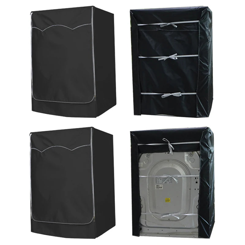 Washing Machine Cover Outdoor Sunscreen Front Load Laundry Dryer Covers Waterproof 210D Oxford Cloth Washing Machine Dust Cover