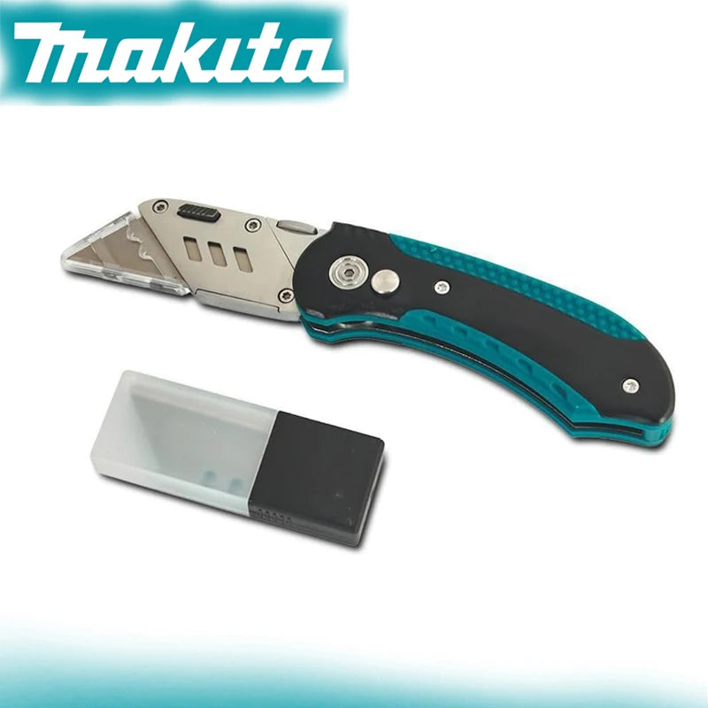 Makita E-10908 Utility Knife Quick Change Folding Manual Retractable Safe Portable Hand Tools Folding Knife With 10 Blades