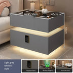 Creative 25-50cm Smart Bedside Table with Sensor Light Nordic Style Storage Cabinet Bedroom Nightstand with Wireless Charging