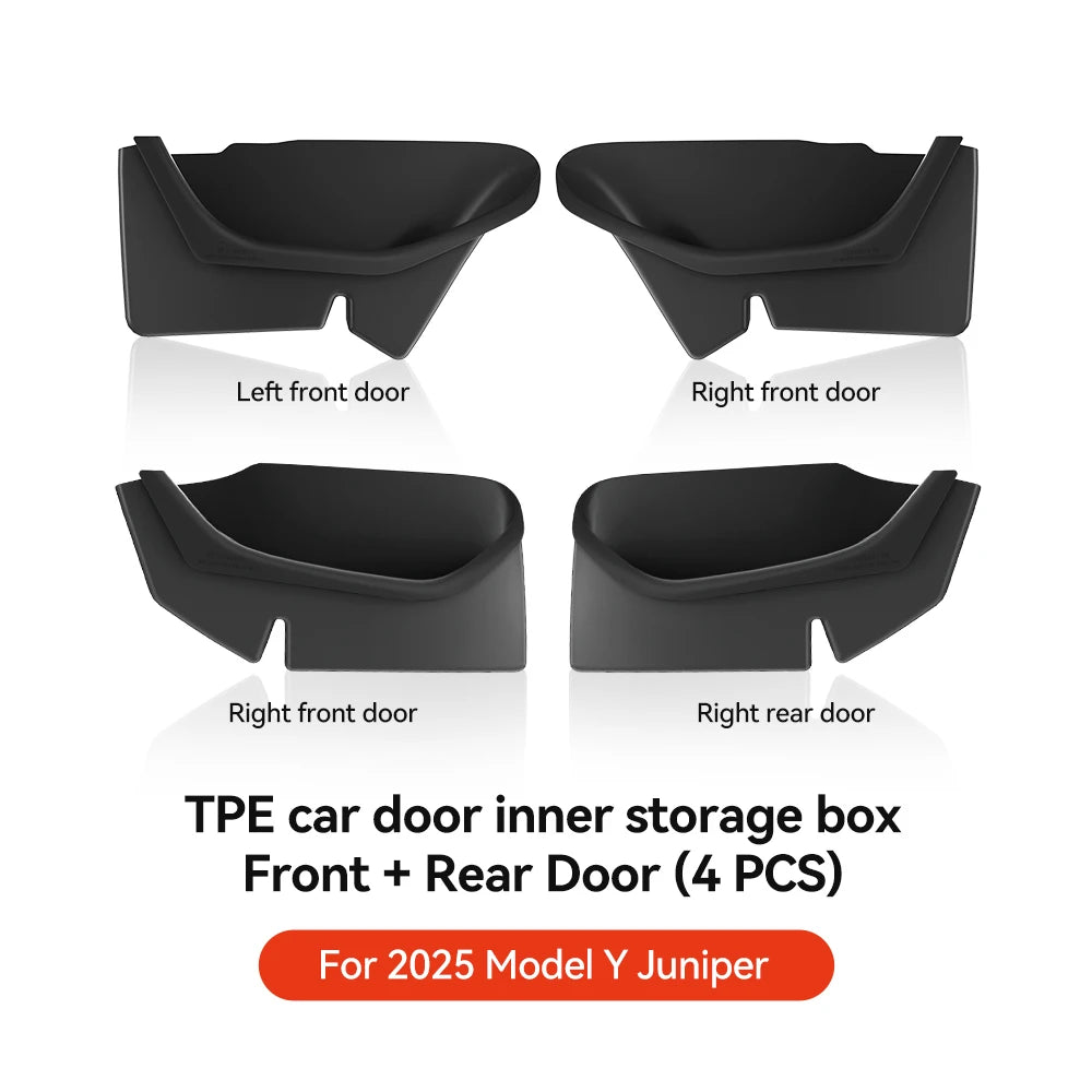 YZ For Tesla Model Y Juniper Model 3 Highland Door Side Storage Box Full-Cover Front and Rear Interior Storage Box Accessories