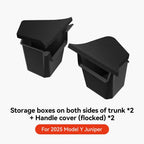 YZ Car Trunk Side Left Right Tidying Packet Storage Box For Tesla Model Y Juniper 2021-2025 Flocking Mat Cover Organizer