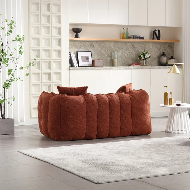 Minimalist Modern 2-Seat Soft Beanbag Chair With High Resilience Foam Core The Comfortable Square Recliner Sofa