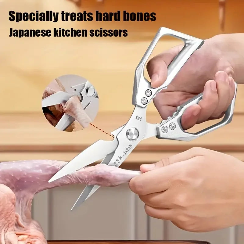 Stainless Steel Kitchen Shears | Professional Multi-Functional Scissors for Meat, Poultry, Fish, and Bones, Suitable for Home