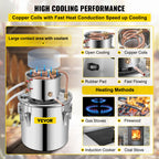 SucceBuy 3 5 8 Gal Alcohol Distiller Machine Moonshine Apparatus Beer Brewing Equipment Wine Dispenser Kit for Home Appliance