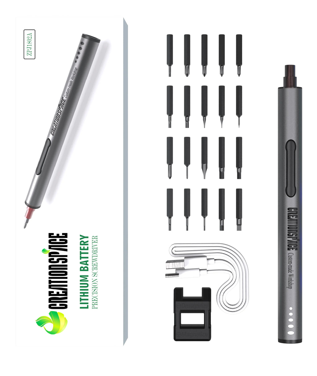 CreationSpace CS0202B Mini Electric Screwdriver Set Rechargable  Cordless Lithium Battery
