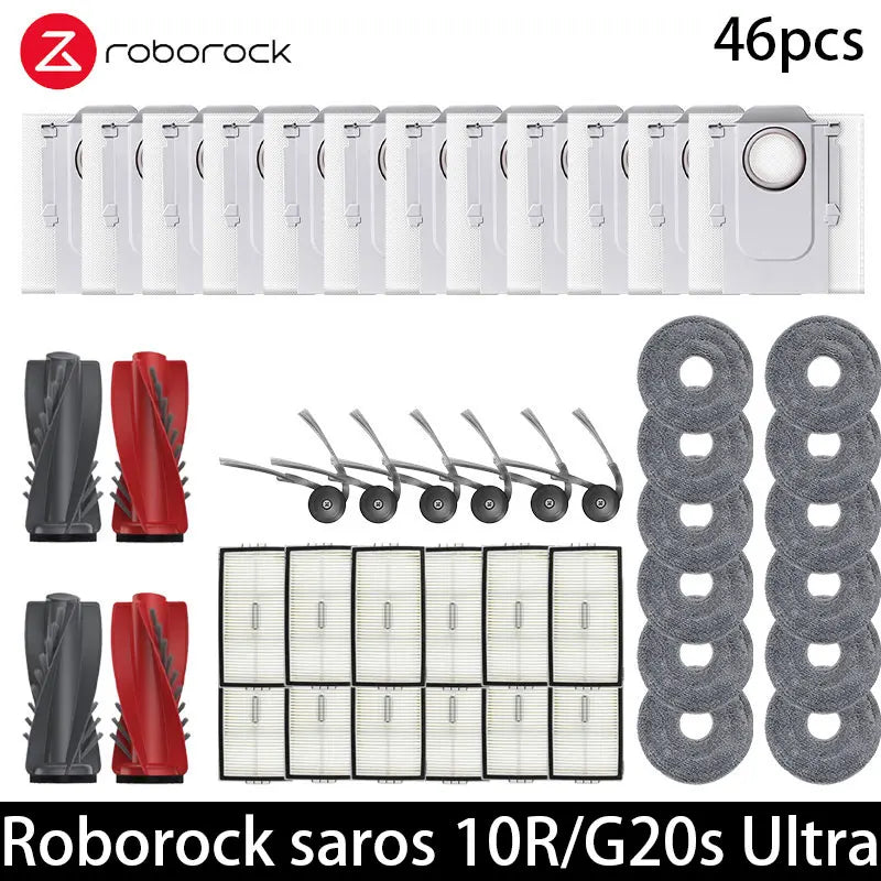 Roborock Saros 10R/G20S Ultra  Accessories Brush Hepa Filter Mop Cloth Dust Bag Spare Parts