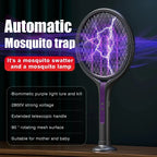 New 2-in-1 mosquito killer lamp multifunctional angle telescopic mosquito swatter USB rechargeable mosquito swatter bat swatter